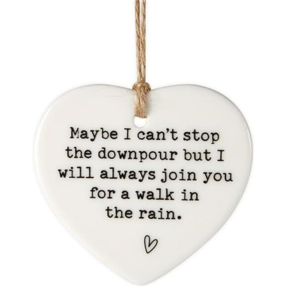 Ceramic Heart Friendship Plaque Hanging Sign Tough Time Gift for Sister Bestie - Picture 7 of 7